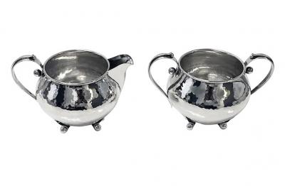 Carl Poul Petersen Carl Poul Petersen Sterling Silver Tea and Coffee Set with Tray C 1930