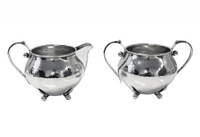 Carl Poul Petersen Carl Poul Petersen Sterling Silver Tea and Coffee Set with Tray C 1930
