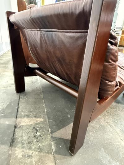 Carl Straub Leather Lounge Set 1960s Attributed to Carl Straub