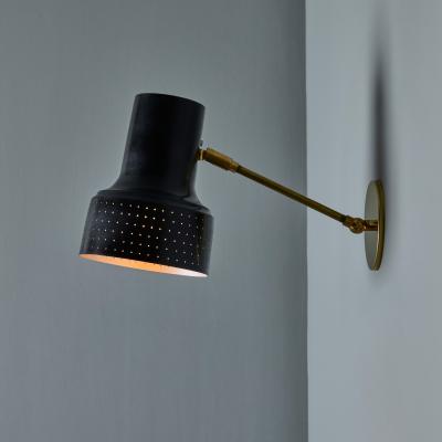 Carl Thore 1960s Carl Thore Perforated Black and Brass Wall Lamp