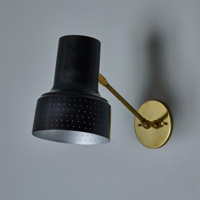 Carl Thore 1960s Carl Thore Perforated Black and Brass Wall Lamp