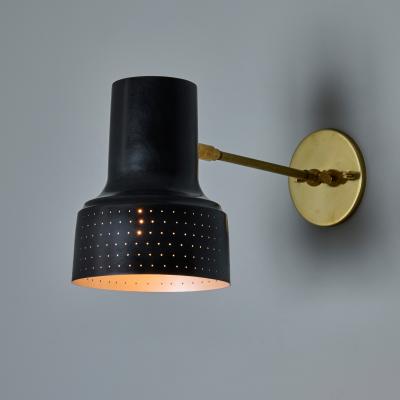 Carl Thore 1960s Carl Thore Perforated Black and Brass Wall Lamp