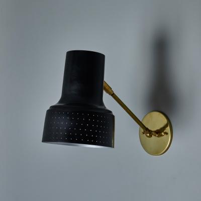 Carl Thore 1960s Carl Thore Perforated Black and Brass Wall Lamp