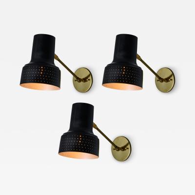 Carl Thore 1960s Carl Thore Perforated Black and Brass Wall Lamp