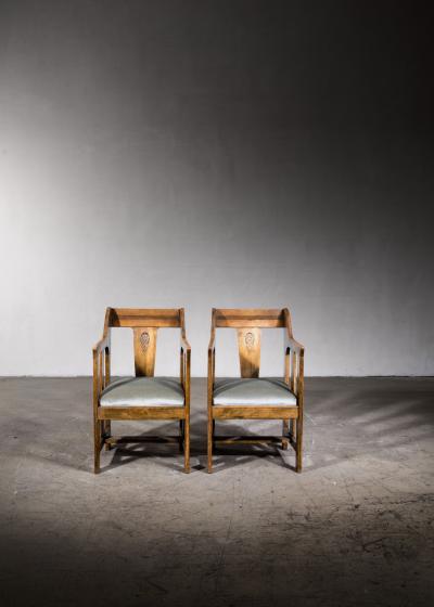 Carl Westman Carl Westman pair of Art Nouveau armchairs