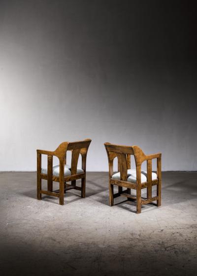 Carl Westman Carl Westman pair of Art Nouveau armchairs