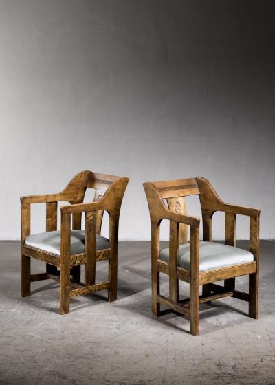 Carl Westman Pair of Carl Westman Art Nouveau armchairs