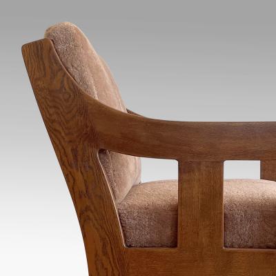 Carl Westman Pair of Swedish Arts and Crafts Armchairs in Oak by Carl Westman