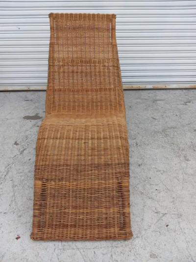 Carl jerstam Bohemian mid century modern Karlskrona style Rattan wicker chaise