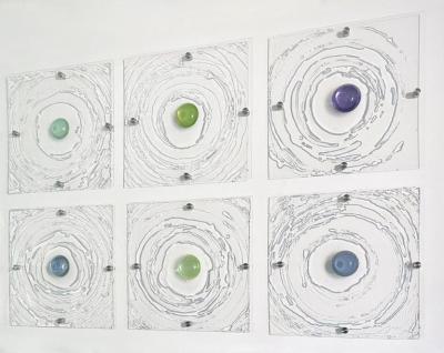 Carla Goldberg Carla Goldberg Ripple Effect Sea Glass 6 Piece Set Cast and Poured Resin 2022