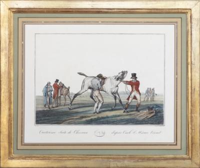 Carle Vernet COLLECTION OF SEVEN AQUATINT ENGRAVINGS OF HORSES AND RIDERS AFTER CARLE VERNET