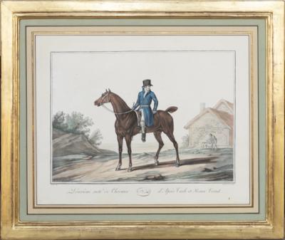 Carle Vernet COLLECTION OF SEVEN AQUATINT ENGRAVINGS OF HORSES AND RIDERS AFTER CARLE VERNET