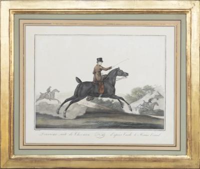 Carle Vernet COLLECTION OF SEVEN AQUATINT ENGRAVINGS OF HORSES AND RIDERS AFTER CARLE VERNET