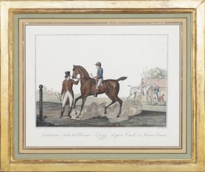 Carle Vernet COLLECTION OF SEVEN AQUATINT ENGRAVINGS OF HORSES AND RIDERS AFTER CARLE VERNET