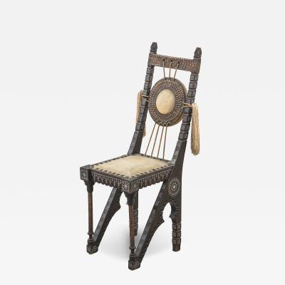 Carlo Bugatti Carlo Bugatti Wooden and Copper Chair 1900