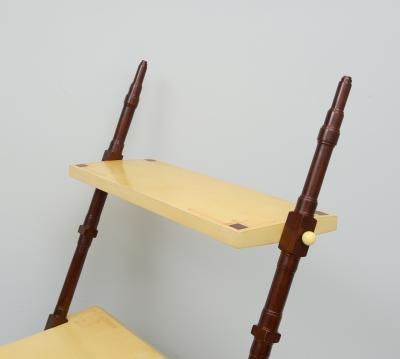 Carlo Bugatti Pair of Carlo Bugatti Inspired Handcrafted Parchment and Mahogany Chairs