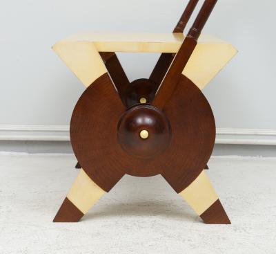 Carlo Bugatti Pair of Carlo Bugatti Inspired Handcrafted Parchment and Mahogany Chairs