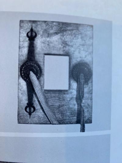 Carlo Bugatti Rare Parchment Walnut and Copper Mirror by Carlo Bugatti