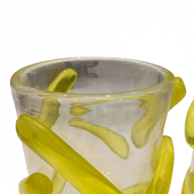 Carlo Colizza Colizza Murano Glass Neon Yellow Vases