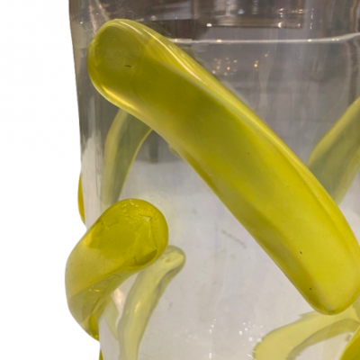 Carlo Colizza Colizza Murano Glass Neon Yellow Vases