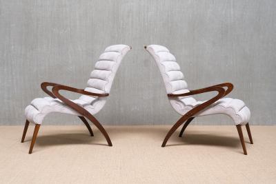Carlo Enrico Rava Exceptional Pair of Carlo Enrico Rava Attributed Armchairs Italy 1940s