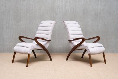 Carlo Enrico Rava Exceptional Pair of Carlo Enrico Rava Attributed Armchairs Italy 1940s
