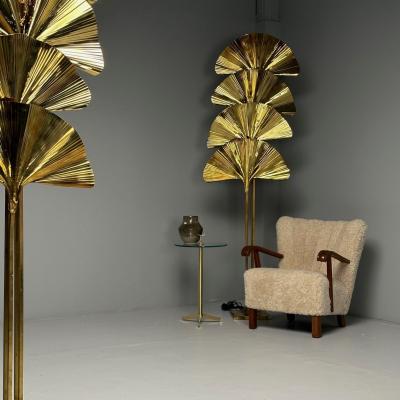 Carlo Giorgi Bottega Gadda Italian Mid Century Modern Ginko Leaf Floor Lamps