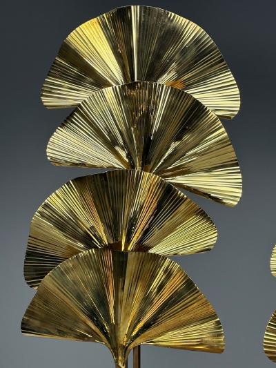 Carlo Giorgi Bottega Gadda Italian Mid Century Modern Ginko Leaf Floor Lamps