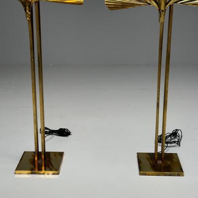 Carlo Giorgi Bottega Gadda Italian Mid Century Modern Ginko Leaf Floor Lamps