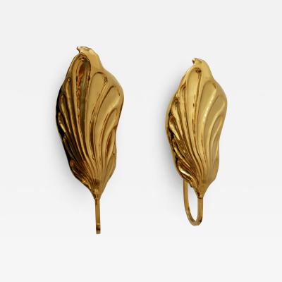 Carlo Giorgi Set of Two Brass Leaf Wall Lamps or Sconces by Carlo Giorgi for Bottega Gadda