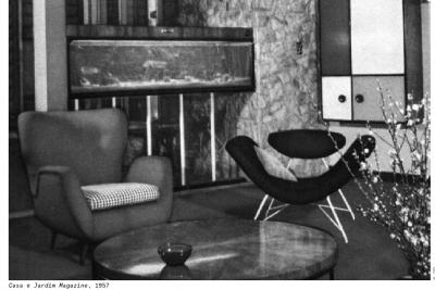 Carlo Hauner Brazilian Armchairs in Hardwood Burgundy Leather Boucl by Carlo Hauner