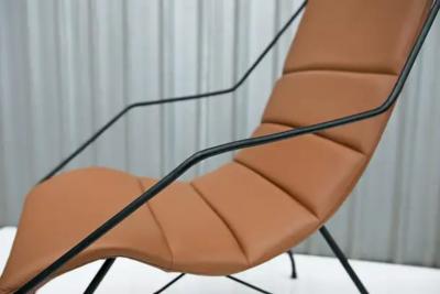 Carlo Hauner Brazilian Modern Armchair in Brown Leather Iron Carlo Hauner 1950s Brazil