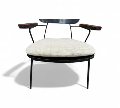 Carlo Hauner Brazilian Modern Armchairs in Ebonized Wood Metal Carlo Hauner 1950s