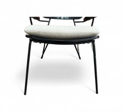 Carlo Hauner Brazilian Modern Armchairs in Ebonized Wood Metal Carlo Hauner 1950s