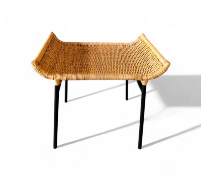 Carlo Hauner Brazilian Modern Caned Stools with Iron Frame Carlo Hauner 1950s