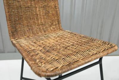 Carlo Hauner Brazilian Modern Chairs in Caning and Metal by Carlo Hauner 1950s Brazil