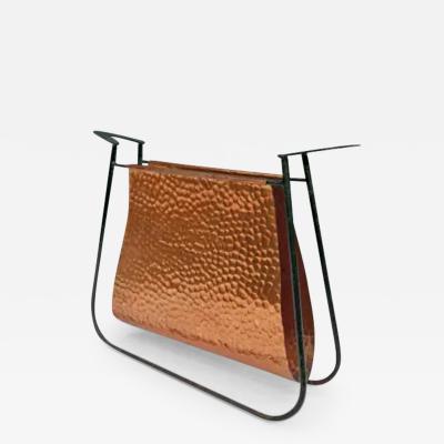 Carlo Hauner Brazilian Modern Magazine Rack in Copper Iron by Carlo Hauner 1950s Brazil