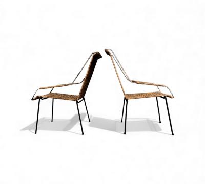 Carlo Hauner Brazilian Modern Pair of Armchairs Cane Iron Carlo Hauner 1950s