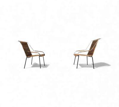 Carlo Hauner Brazilian Modern Pair of Armchairs Cane Iron Carlo Hauner 1950s