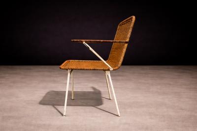 Carlo Hauner Brazilian Modern Pair of Armchairs in Cane Iron Carlo Hauner 1950s