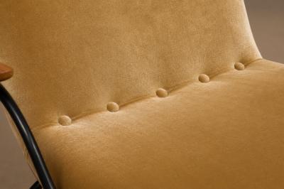 Carlo Hauner Brazilian Modern Pair of Armchairs in Rosewood Mohair Steel by Carlo Hauner