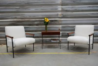 Carlo Hauner Brazilian Modern Side table in Hardwood and Metal Unknown c 1950