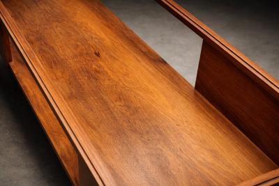 Carlo Hauner Carlo Hauner Caviuna Wood Glass Display Coffee Table Brazil 1950s