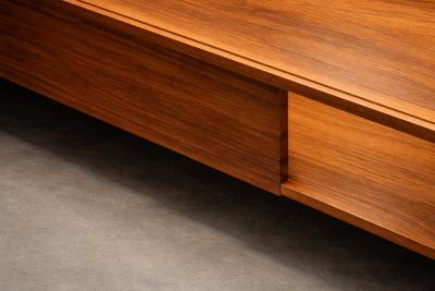 Carlo Hauner Carlo Hauner Caviuna Wood Glass Display Coffee Table Brazil 1950s