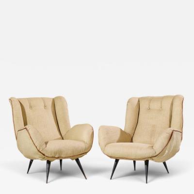 Carlo Hauner Carlo Hauner Mid Century Brazilian Lounge Chairs Pair