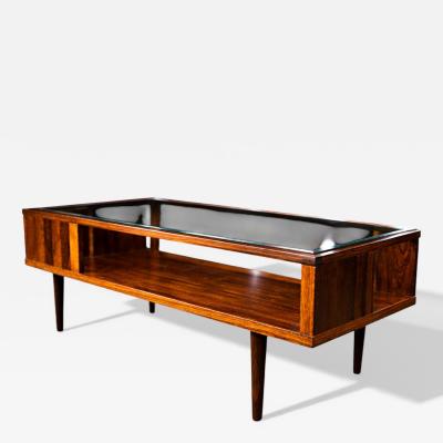 Carlo Hauner Coffee Table in Rosewood and Glass Carlo Hauner 1950s Lot 863A
