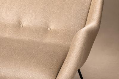 Carlo Hauner Concha Loveseat in Metal Brass Toned Fabric by Carlo Hauner 1955