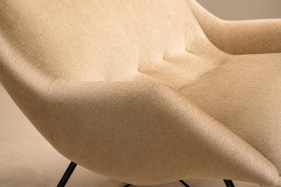 Carlo Hauner Concha Loveseat in Metal Brass Toned Fabric by Carlo Hauner 1955