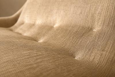 Carlo Hauner Concha Loveseat in Metal Brass Toned Fabric by Carlo Hauner 1955