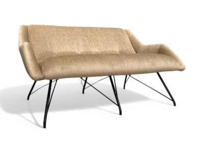 Carlo Hauner Concha Loveseat in Metal Fabric Carlo Hauner 1955 Lot 42A